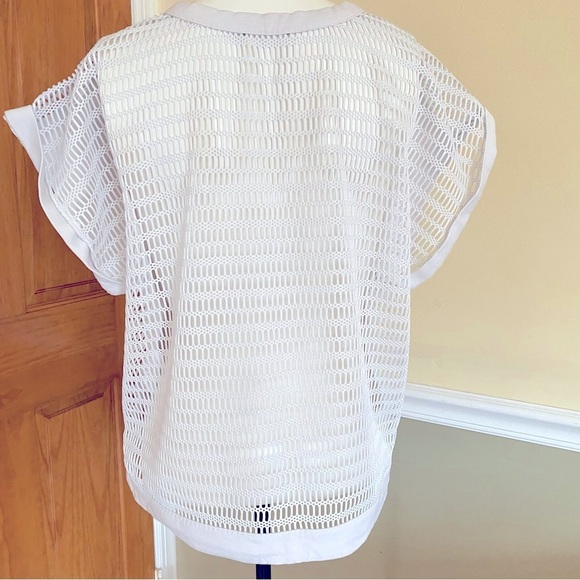 White Back Mesh Oversized Summer Top - Picture 1 of 4